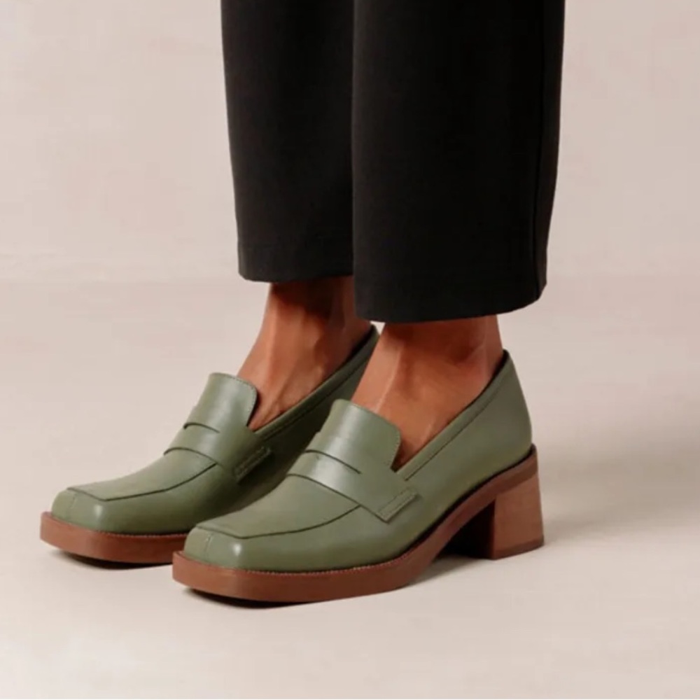 Alohas Roxanne Heeled Loafers Dusty Olive